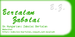 bertalan zabolai business card